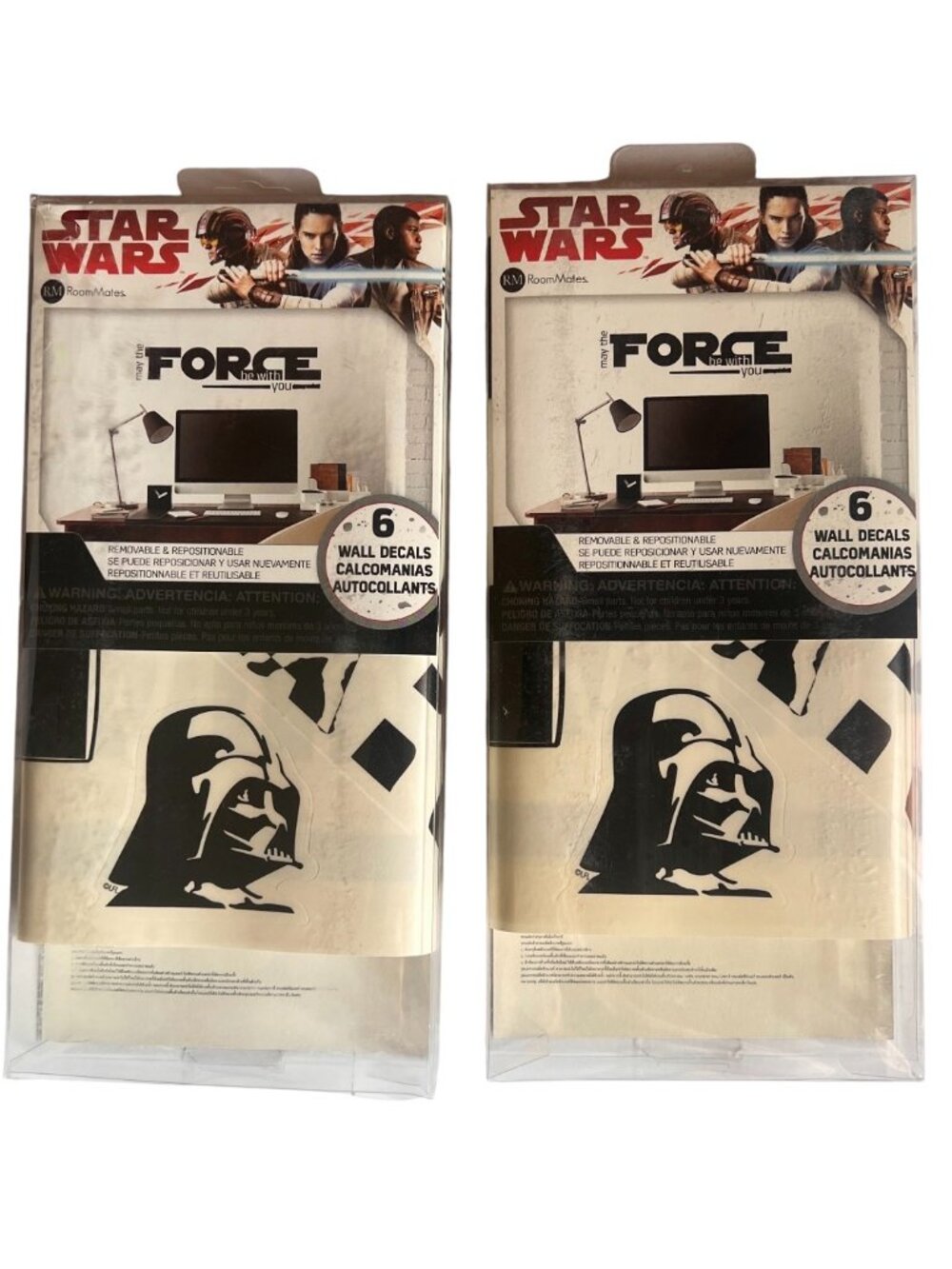 Star Wars RoomMates Wall Decals 6-Pack Peel & Stick Removable Lot Of 2 Kids Room